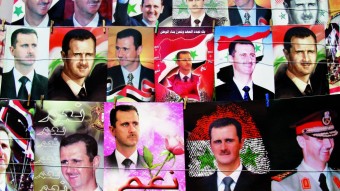Diferentes modelos de carteles electorales del presidente sirio, Bashar al-Asad