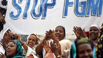 Mujeres somalíes en una concentración